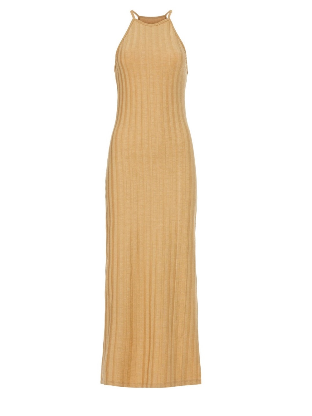 Jonathan Simkhai Tan Ribbed Halter Maxi Dress - Picture 5 of 8